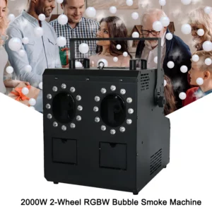2000W 2-Wheel RGBW Bubble Smoke Machine