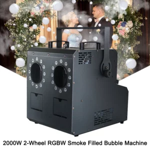 2000W 2-Wheel RGBW Smoke Filled Bubble Machine