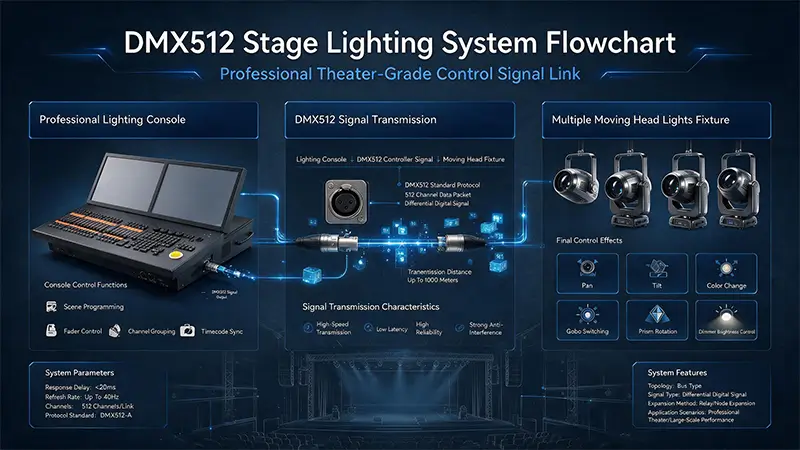 dmx512 moving head light control diagram